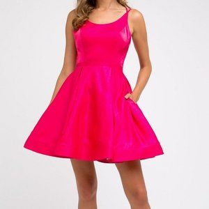 Scoop Spaghetti Strap Short Dress JT852